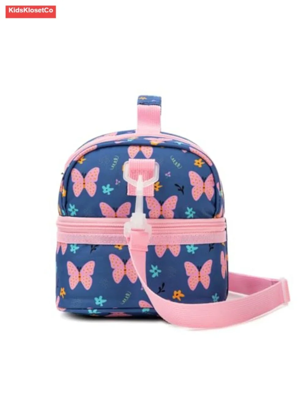 Insulated Kids Lunch Bag Tote with Shoulder Strap, Dual Compartment, Water